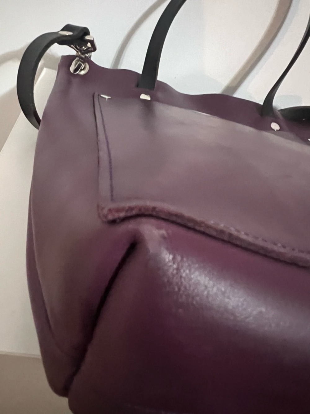 Howl Hide Purple Genuine Leather Tote Bag Purse - Picture 8 of 10